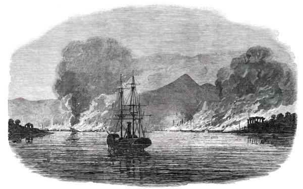 Destruction of a Piratical Chinese Fleet at Pinghoy, 1850. Creator: Unknown.