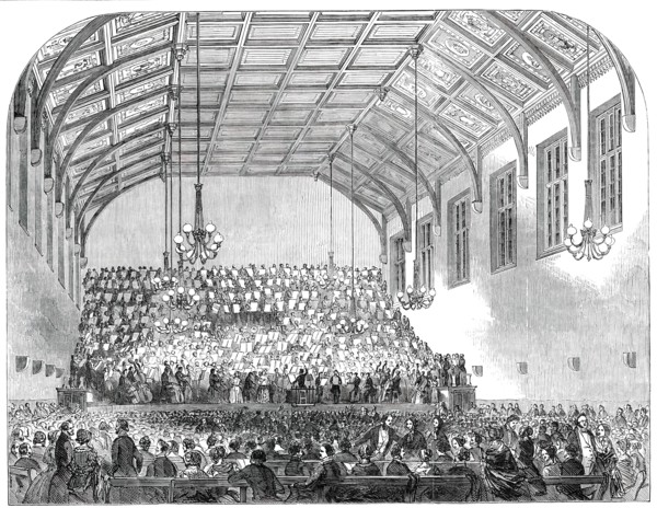 Opening of St. Martin's Hall, Long-Acre, 1850. Creator: Unknown.