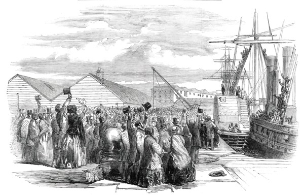 The Landing of Lord Gough at Southampton, 1850. Creator: Unknown.