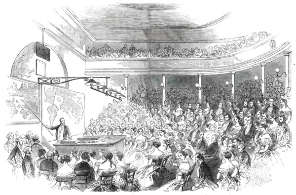 Royal Institution - Sir Roderick Murchison's Lecture on the Distribution of Gold Ore, 1850. Creator: Unknown.