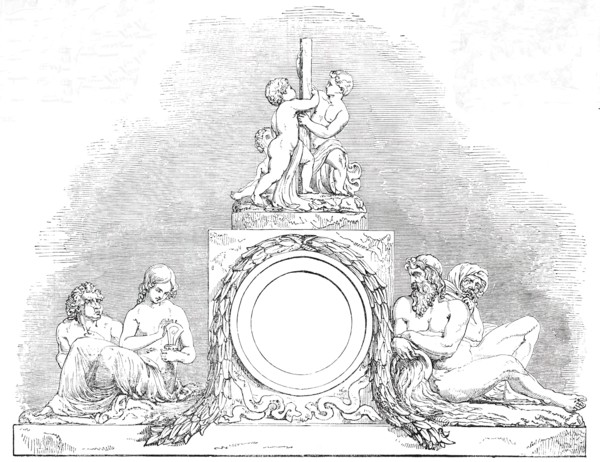 Sculpture of the New Front of Buckingham Palace - Northern Wing, 1850. Creator: Unknown.
