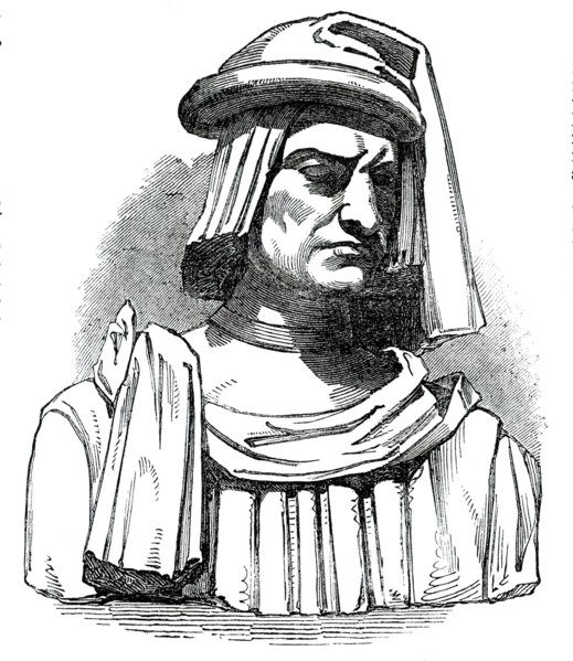 Terra Cotta Bust of Lorenzo de' Medici, by Michael Angelo, 1850. Creator: Unknown.