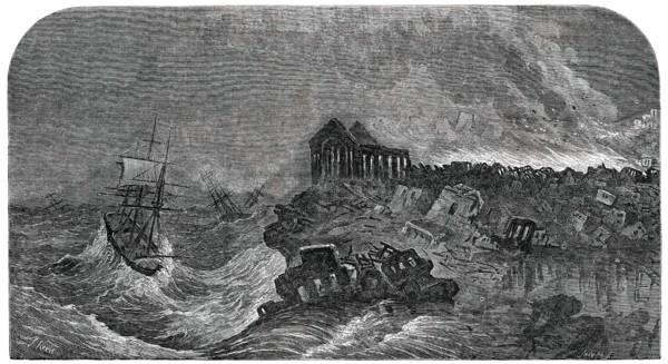 The Cyclorama - the Great Earthquake at Lisbon, 1850. Creator: Unknown.