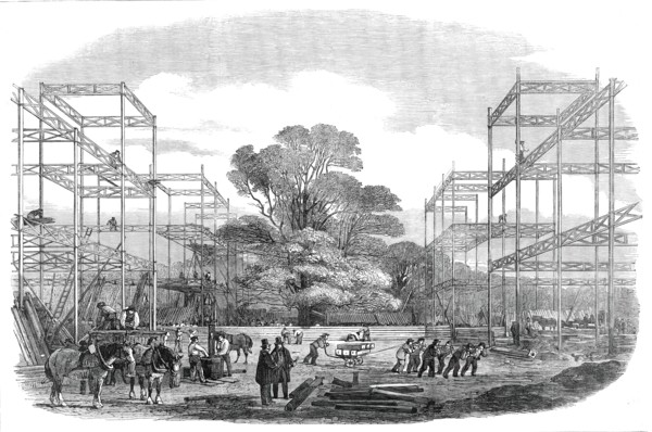 The Building in Hyde Park for the Great Exhibition of 1851 - the Transept - (Looking North), 1850. Creator: Unknown.