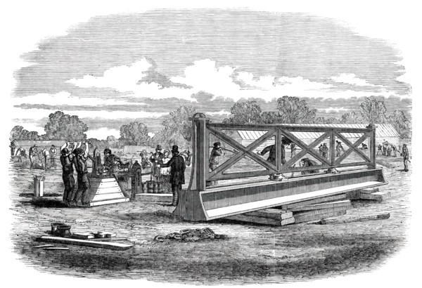 The Great Exhibition Building in Hyde Park - Testing the Girders, 1850. Creator: Unknown.