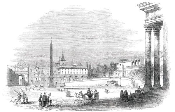 Piazza del Popolo - Rome, 1850. Creator: Unknown.