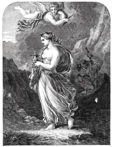 Psyche Returning from the Infernal Regions with the Casket of Beauty..., 1850.  Creator: Unknown.