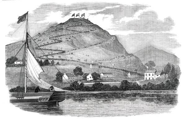 Procession up Hoad-Hill, the Site of the Memorial, 1850. Creator: Unknown.