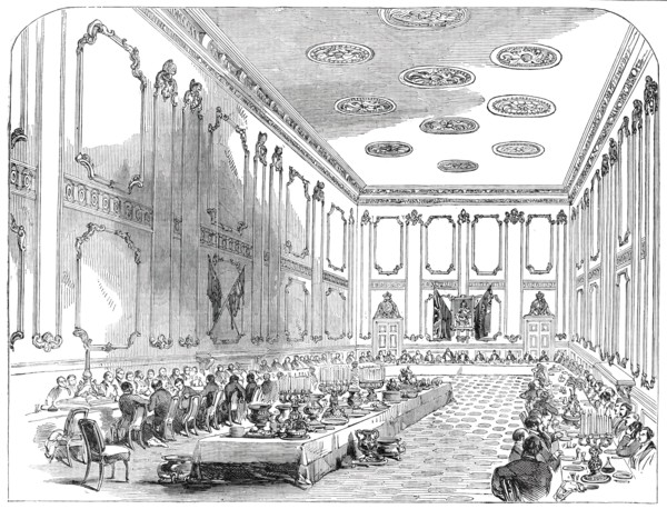 Grand Banquet of the Officers of the Coldstream Guards, in St. James's Palace, 1850. Creator: Unknown.