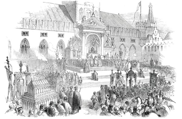 Jubilee of St. Sang, at Bruges - the Benediction at the Cathedral, 1850. Creator: Unknown.