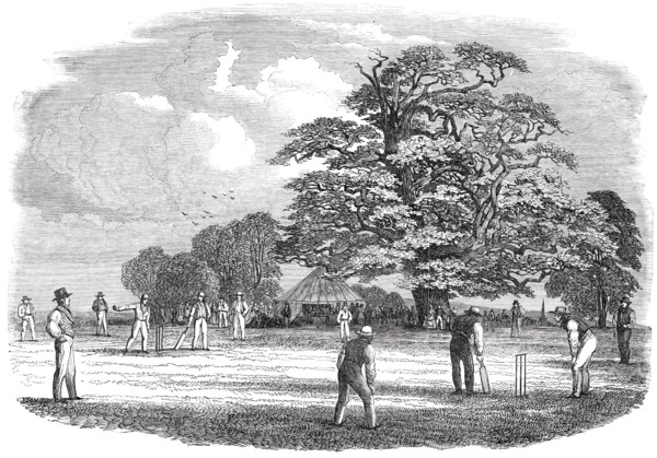 Cricket - drawn by Duncan, 1850. Creator: Duncan.