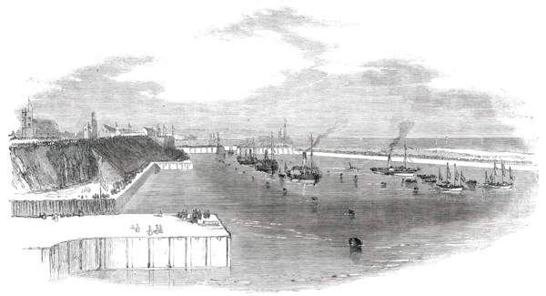 Opening of the New Docks at Sunderland - the Marine Procession, 1850. Creator: Unknown.