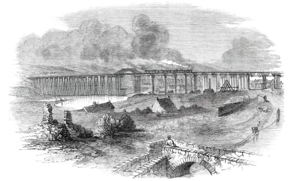 The Landore Viaduct, near Swansea, 1850. Creator: Unknown.