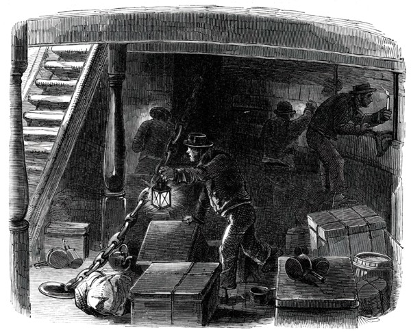 Searching for Stowaways, 1850. Creator: Unknown.