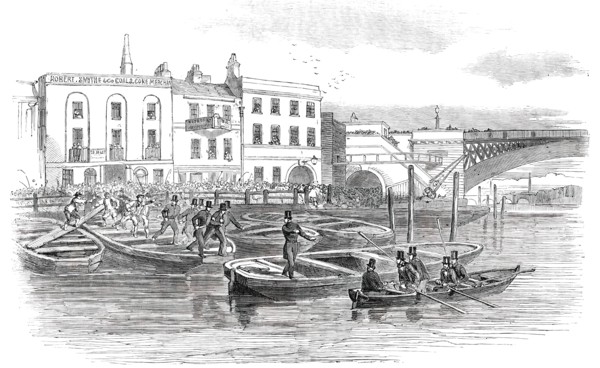 The Late Attack upon Marshal Haynau - Escape of Marshal Haynau in the Police Galley, 1850. Creator: Unknown.