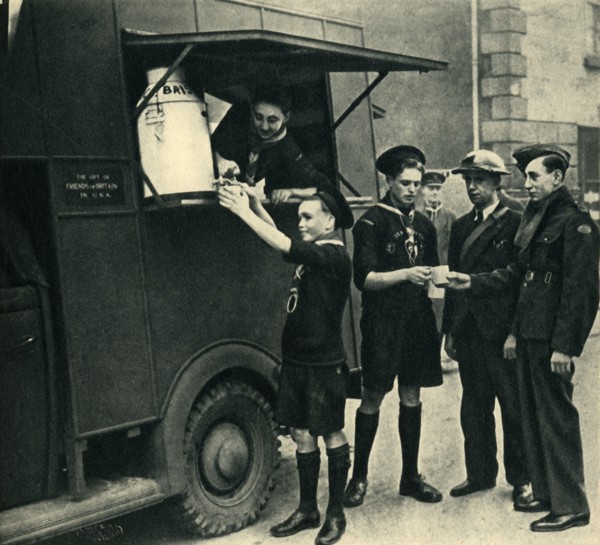 'Sea Scouts Serving at a Mobile Canteen', 1944. Creator: Unknown.