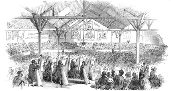The Rhuddlan Royal Eisteddvod in Rhuddlan Castle, 1850. Creator: Unknown.