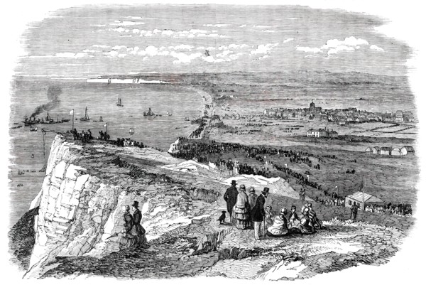 The Great Explosion at Seaford - Seaford Bay and Cliff, 1850. Creator: Unknown.