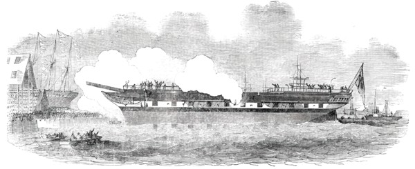 Launch of a 14-Year First Class Ship, at Dundee, 1850. Creator: Unknown.
