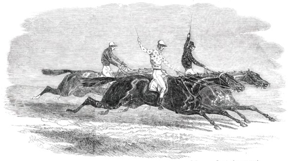 Doncaster Races - the Dead-Heat for the St. Leger Stakes..., 1850. Creator: Unknown.