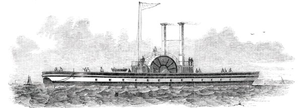 Mr. Peter Borrie's Patent Safety Iron Twin Steamer, 1850. Creator: Unknown.