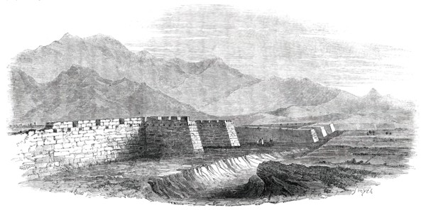 The Great Wall of China, seen from the Top of the Tower, 1850. Creator: Smyth.