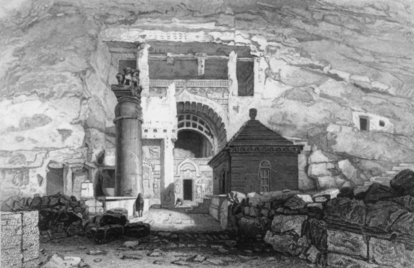 'The Cave of Karli', 1835. Creator: George Cattermole.