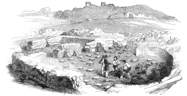Roman Remains Discovered at Lymne, Kent, 1850. Creator: Unknown.