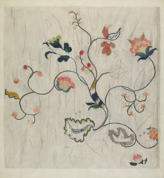 Bedspread (Detail), c. 1938. Creator: Mildred E Bent.
