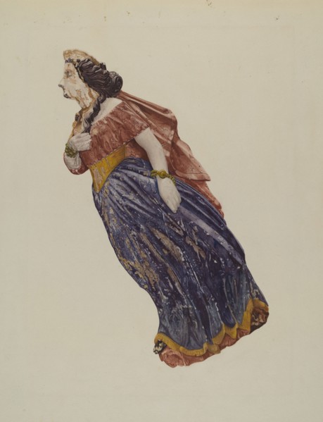 Figurehead: "Marie-Antoinette", 1935/1942. Creator: Mildred E Bent.