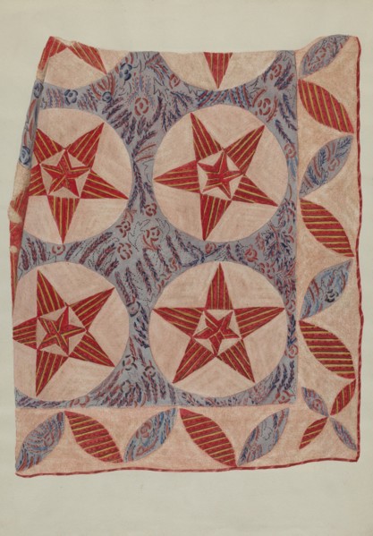 Quilt Applique, 1935/1942. Creator: Mildred E Bent.