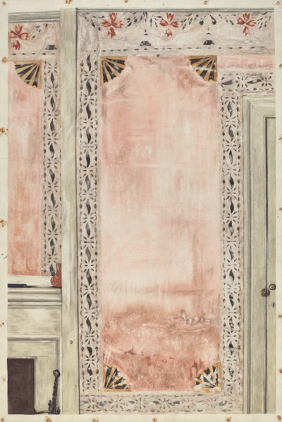 Stencilled Wall, 1935/1942. Creator: Mildred E Bent.
