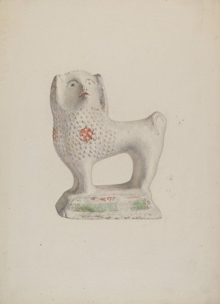 Chalkware Dog, c. 1941. Creator: Sadie Berman.