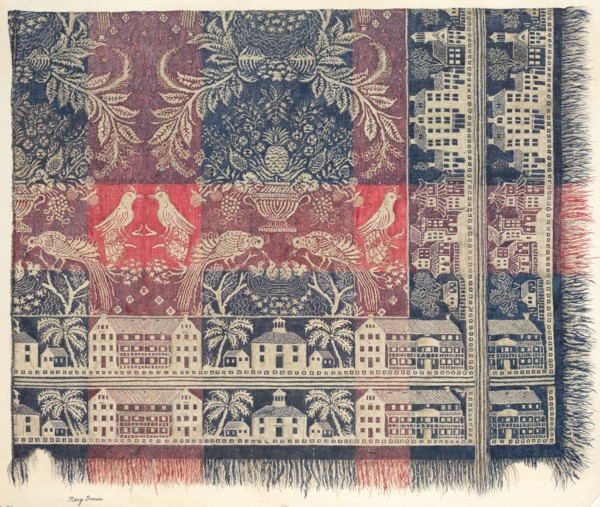 Woven Jacquard Coverlet, c. 1939. Creator: Mary Berner.
