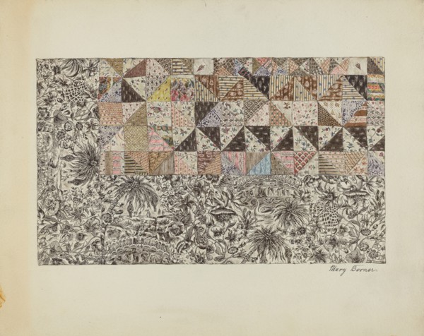 Patchwork Bedspread, c. 1937. Creator: Mary Berner.