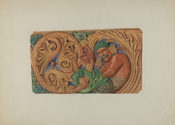 Ornamental Woodcarving - Stern Board?, c. 1940. Creator: Laura Bilodeau.