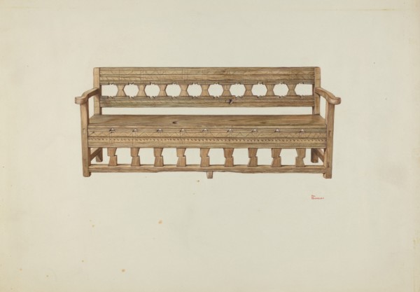 Bench, 1937. Creator: Hal Blakeley.