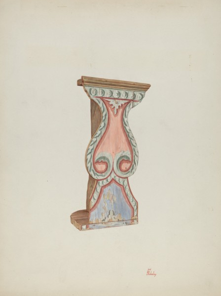 Painted Wall-stand for Flowers, etc., 1939. Creator: Hal Blakeley.