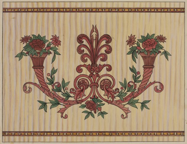 Decorative Panel from Rail Car Interior, c. 1936. Creator: Wellington Blewett.