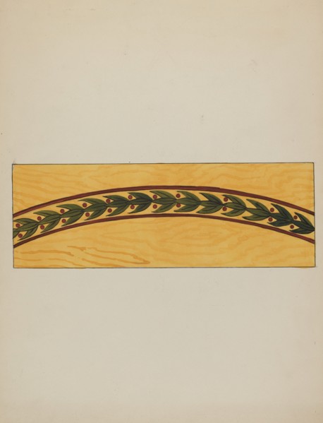 Decorative Panel from Rail Car Interior, c. 1936. Creator: Wellington Blewett.
