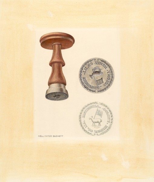 Bishop Hill: Seal, c. 1939. Creator: Wellington Blewett.
