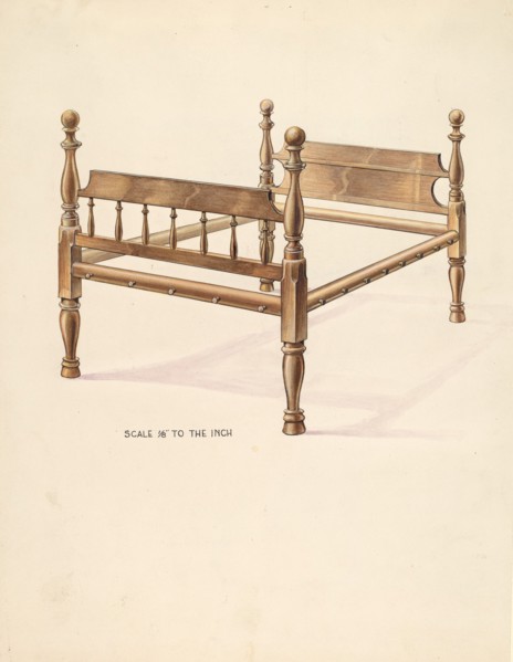 Bishop Hill: Bed, c. 1936. Creator: Wellington Blewett.