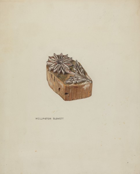 Resist Pattern (Daisy), c. 1939. Creator: Wellington Blewett.
