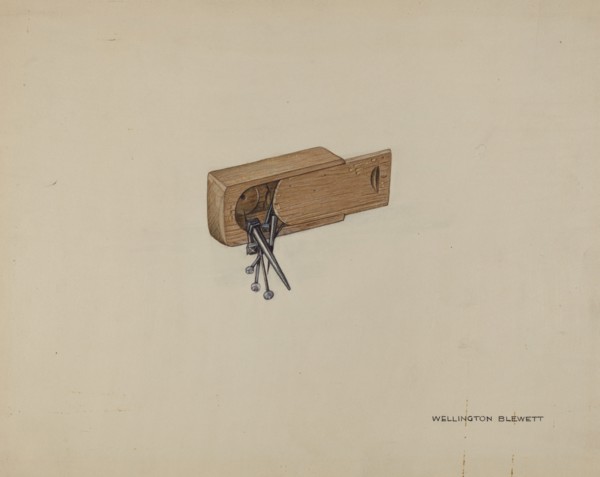 Box for Nails and Pins, 1937. Creator: Wellington Blewett.