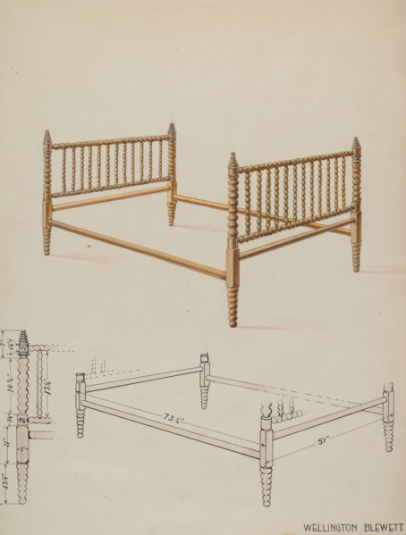 Bed, c. 1936. Creator: Wellington Blewett.