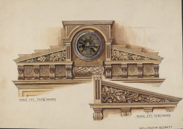 Fireplace, c. 1936. Creator: Wellington Blewett.