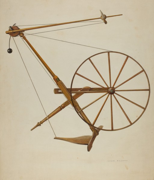 Spinning Wheel, 1941. Creator: Oscar Bluhme.