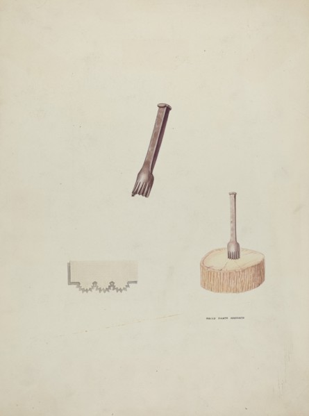 Plinker and Wood Block, 1935/1942. Creator: Oscar Bluhme.