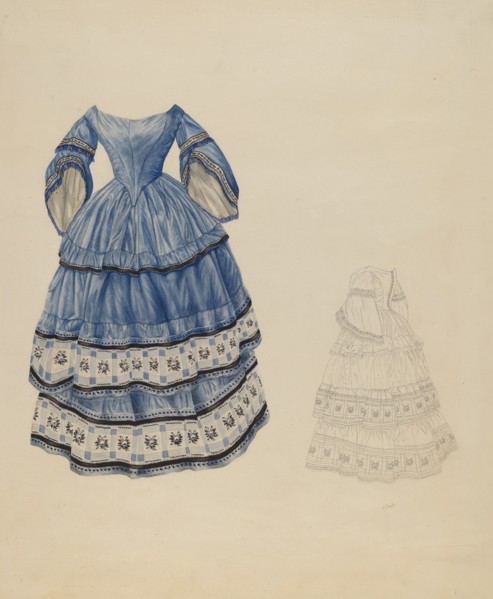Blue Silk Dress, c. 1937. Creator: Joseph L. Boyd.