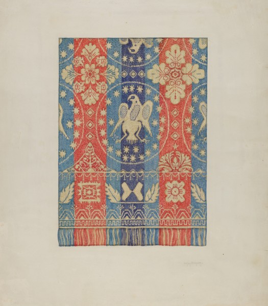 Woven Coverlet, c. 1937. Creator: Helen Bronson.